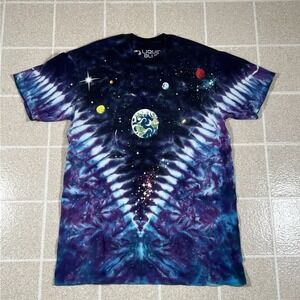 Vintage 1992 Liquid Blue All Over Print Galaxy Earth Space Purple Tie Dye Sz M